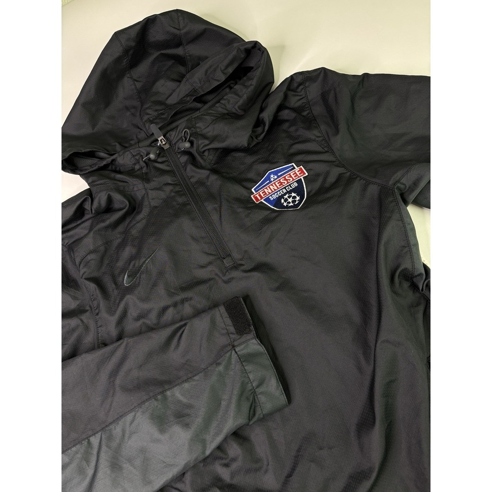 Nike Womens Small Tennessee Soccer Club Quarter Zip Jacket Hood Black